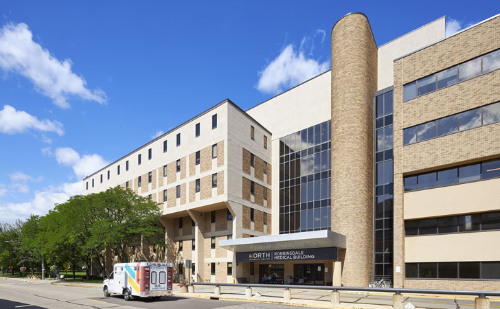 medical office building with ambulance