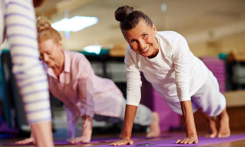 Woman doing yoga plank